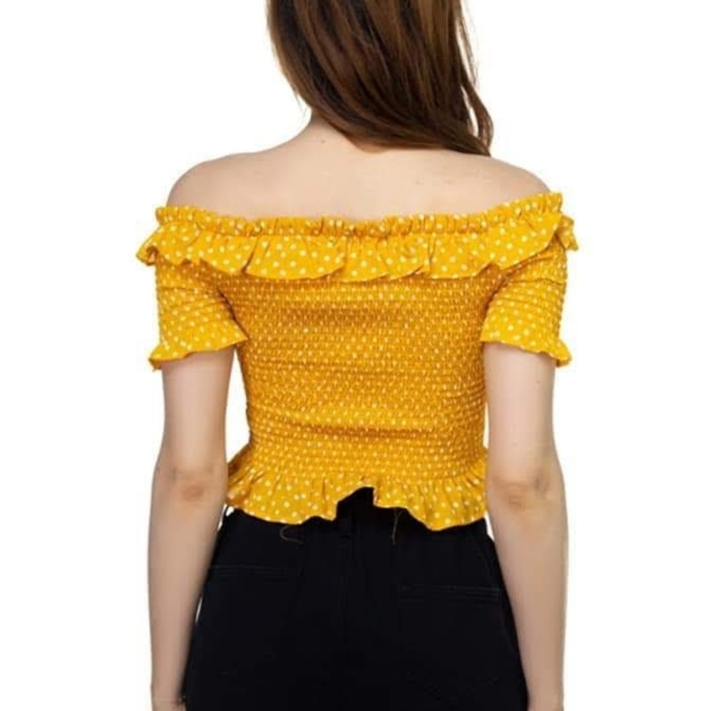 Smoked Off Shoulder Ruffle Top - Picture 3 of 3